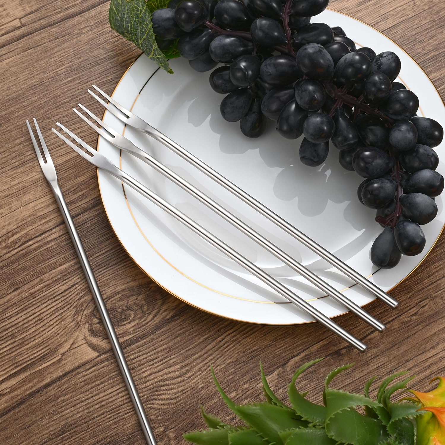 Premium 4-Piece Stainless Steel Pickle Fork Set for Kitchen Use