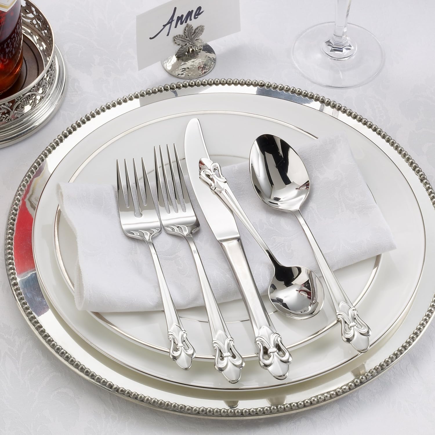 Perfect Ginkgo International Fleur de Lis 5-Piece Flatware Set