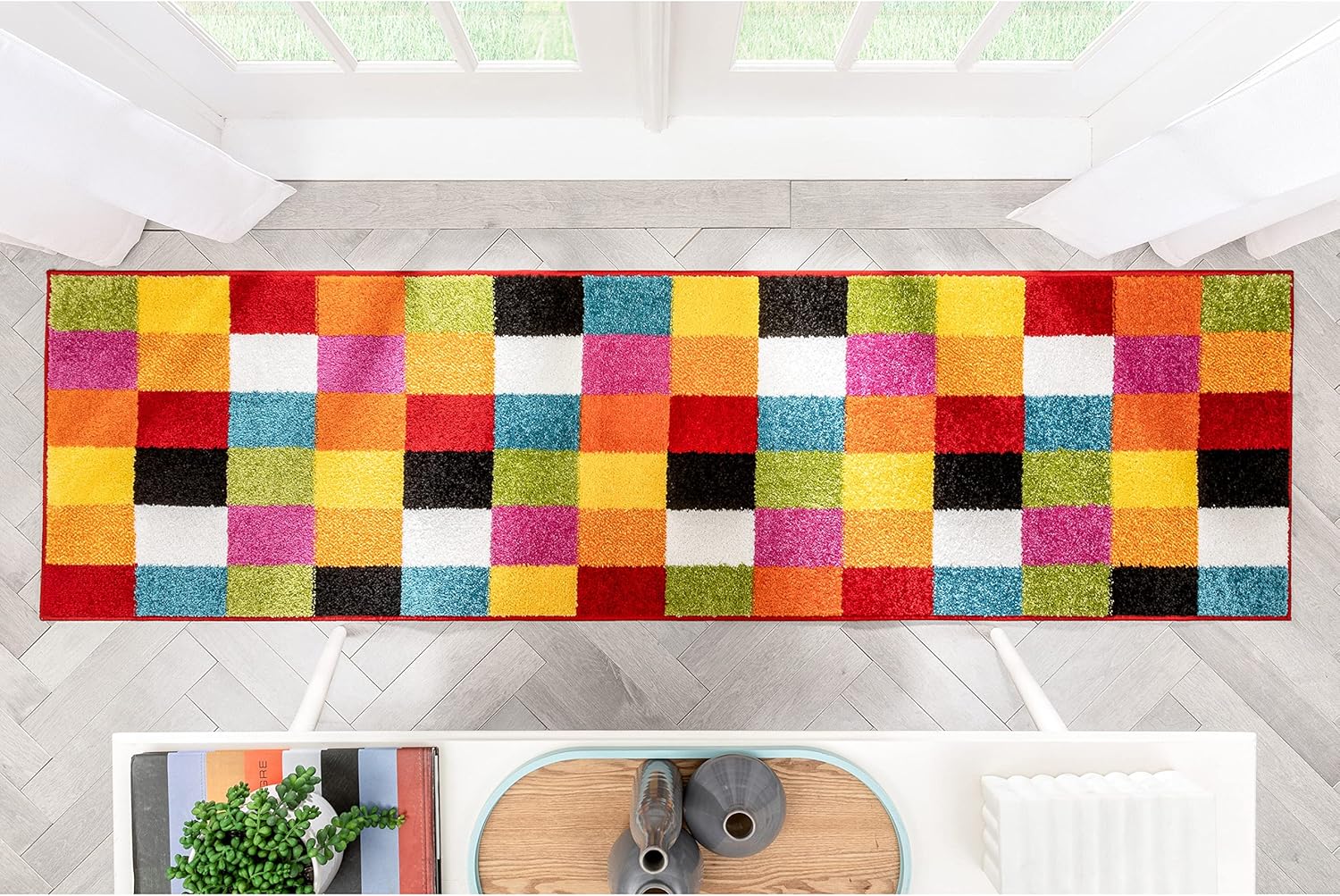 Well Woven Multi Geometric Area Rug 23 x 73 1