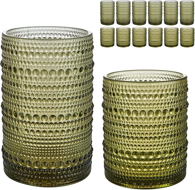 Vintage Hobnail Drinking Glasses Set