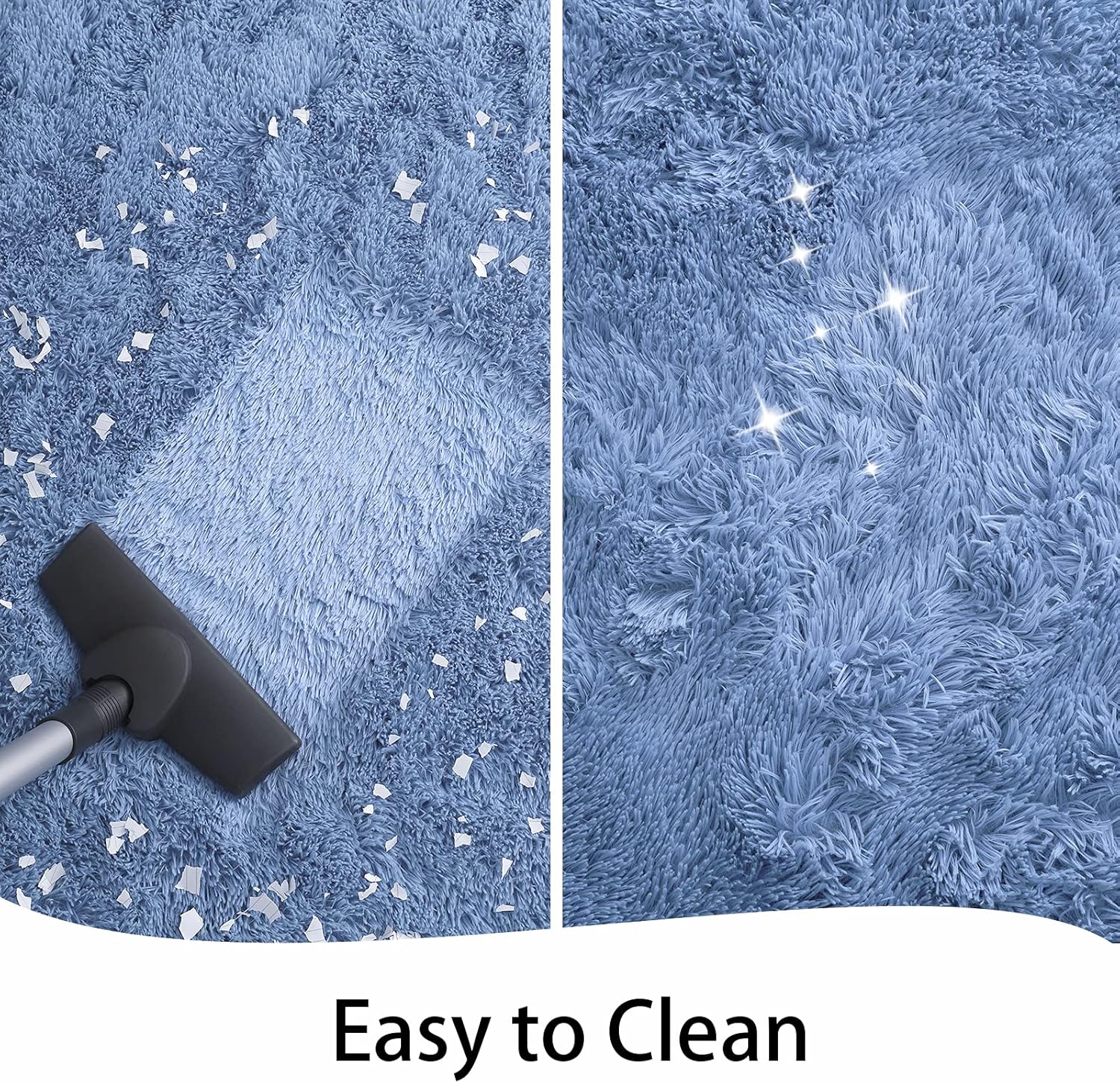 Keeko Fluffy Blue Area Rug 4x53 for Bedroom Kids Room 1
