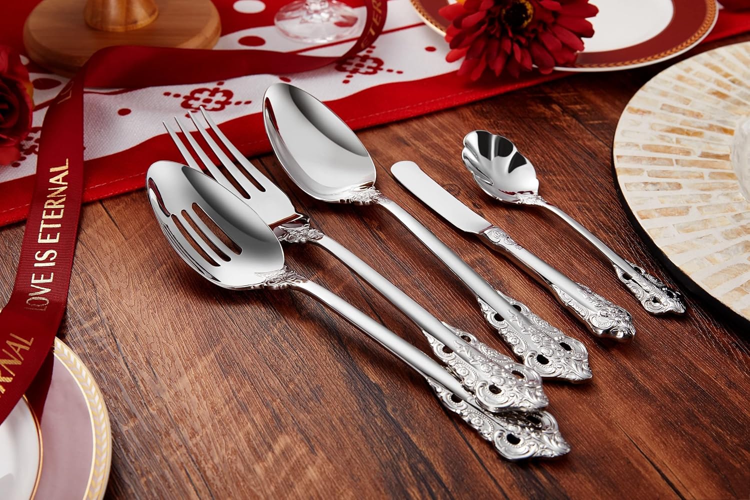 KEAWELL 5-Piece Stainless Steel Hostess Serving Set Dishwasher Safe Elegant Design