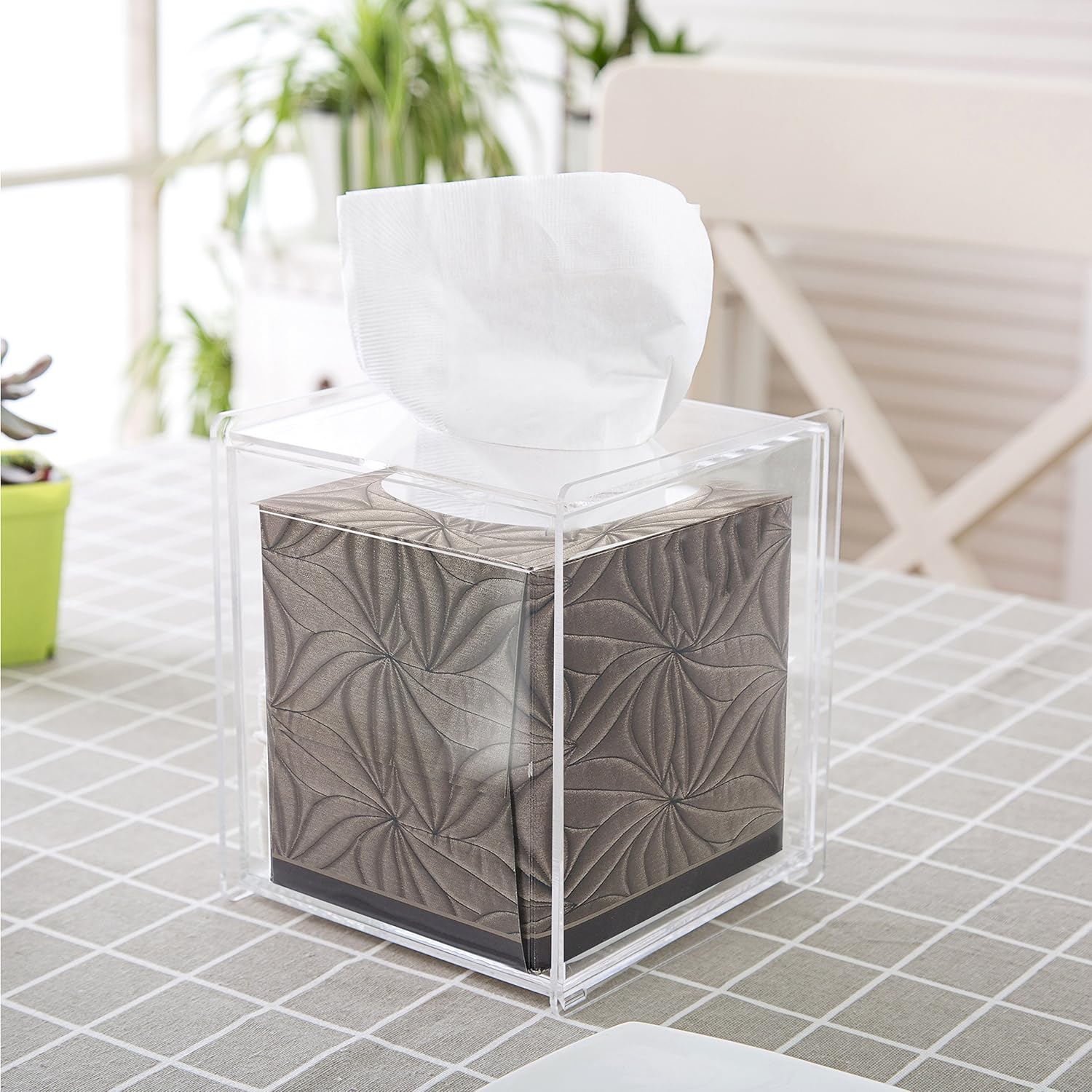 MyGift facial tissue dispenser box clear acrylic