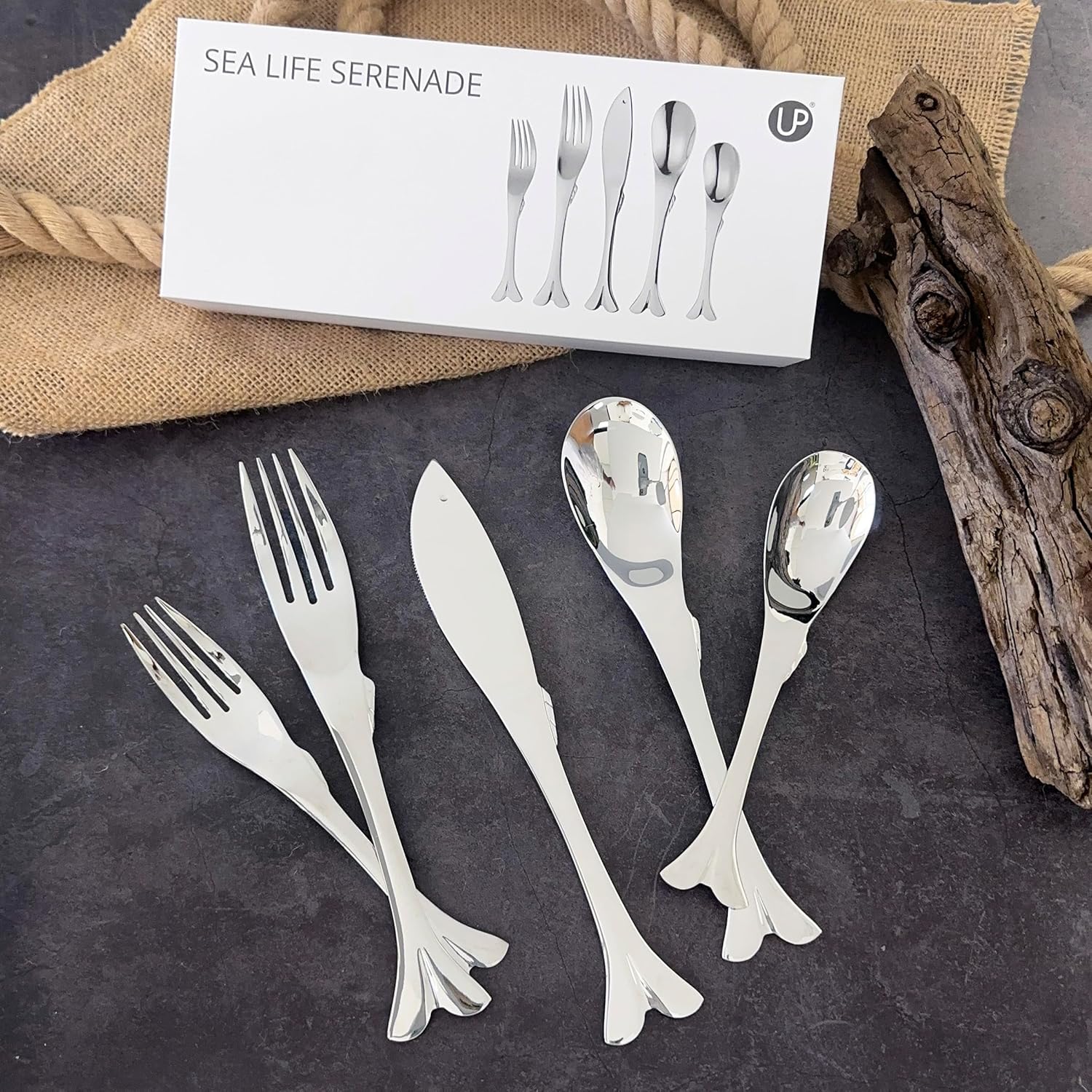 Though Fish Shaped Flatware Set