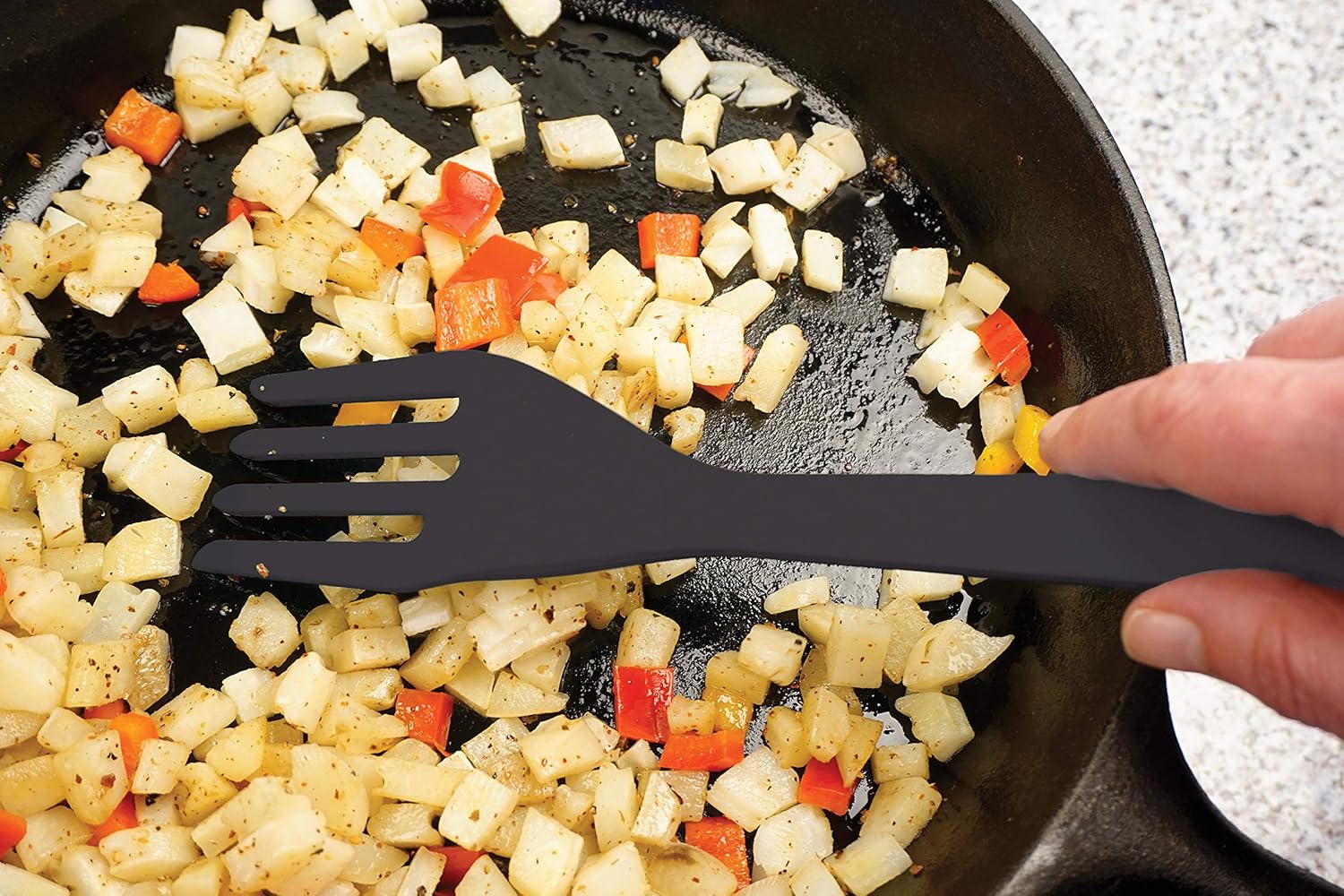 Perfect Mixing Tool 599 Black silicone fork Heat Resistant Easy Mixing