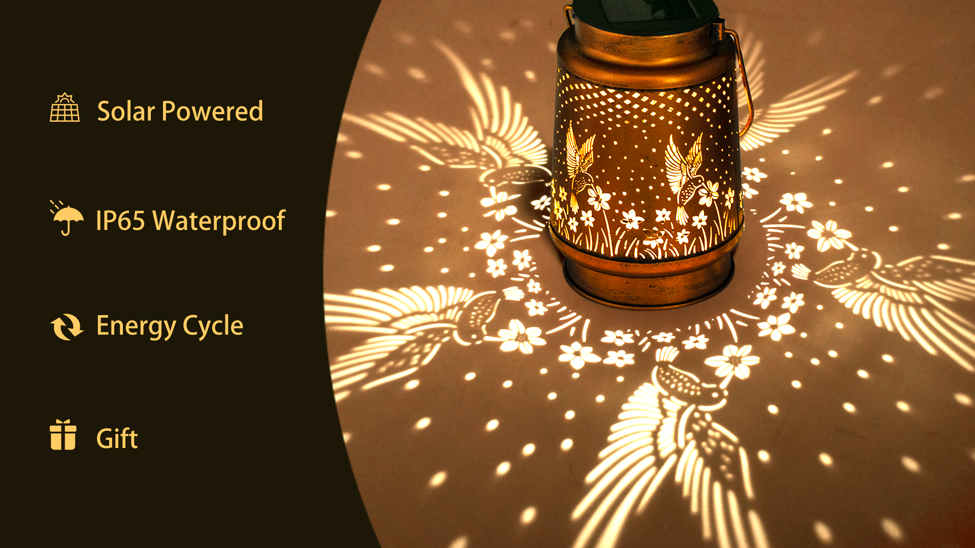 Hummingbird Birthday Gifts for Women Mom Grandma Solar Lanterns Outdoor Waterproof Garden Decor Metal Hanging LED Decorative Light for Patio Yard Lawn Backyard Front Porch Gardening Gifts - Image 8