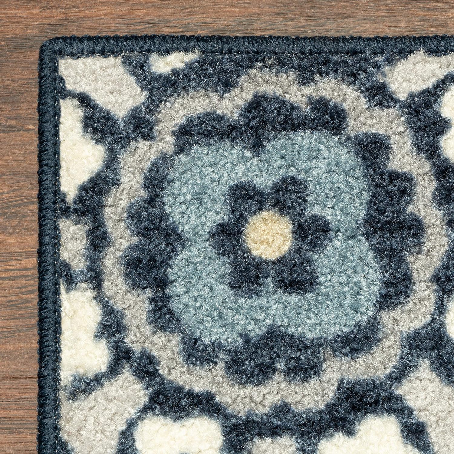 Maples Rugs Reggie Floral Area Rug - 18 x 210 Persian Blue