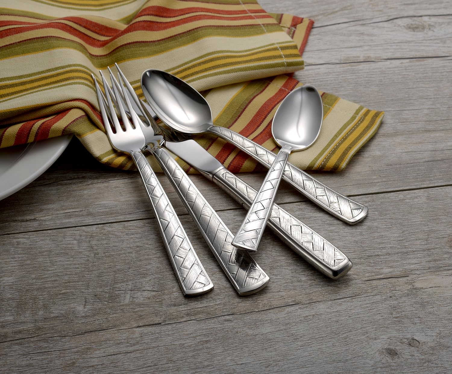 Liberty Tabletop Weave 45 Piece Flatware Set for 8