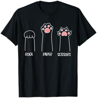 Rock Paper Scissors Cute Cat Paw T-Shirt for Pet Lovers