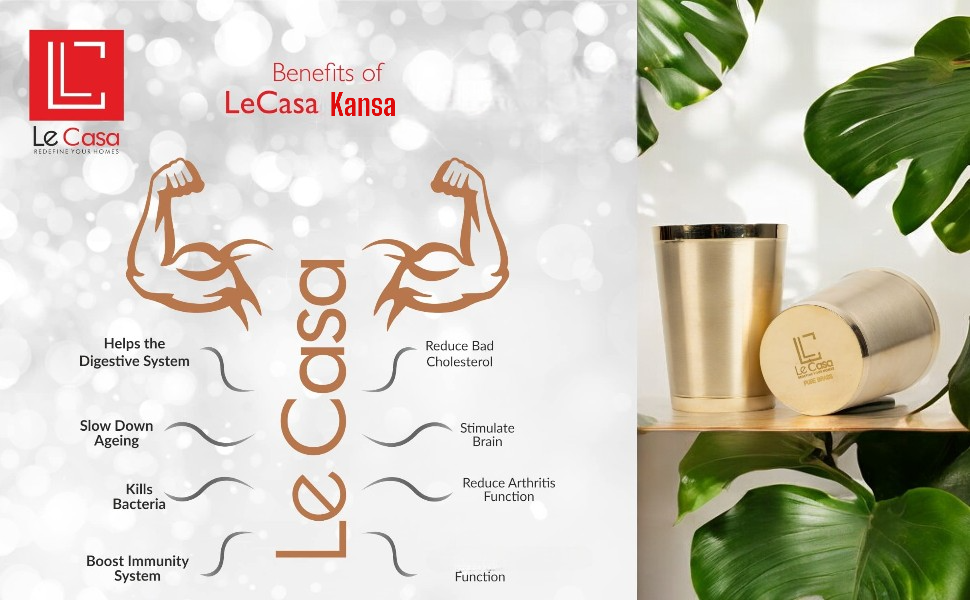 LeCasa - Kansa Straight Glass Set Of 2 300ML Each