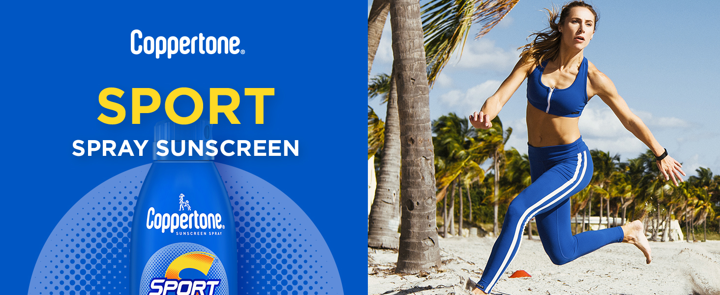 coppertone sport, sunscreen, spray suncreen, sunblock, spf 15, sport sunscreen, sport, sun