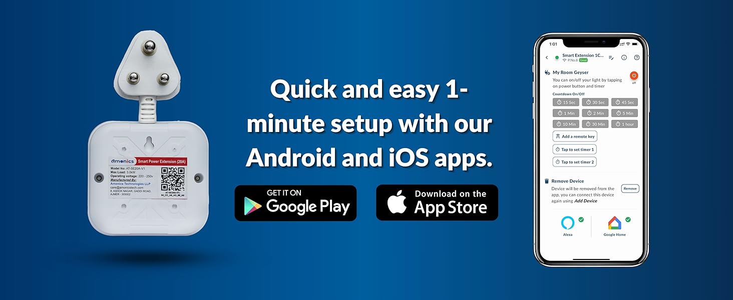 smart wifi plug with alexa google home for geyser and other heavy loads easy to user plug and play