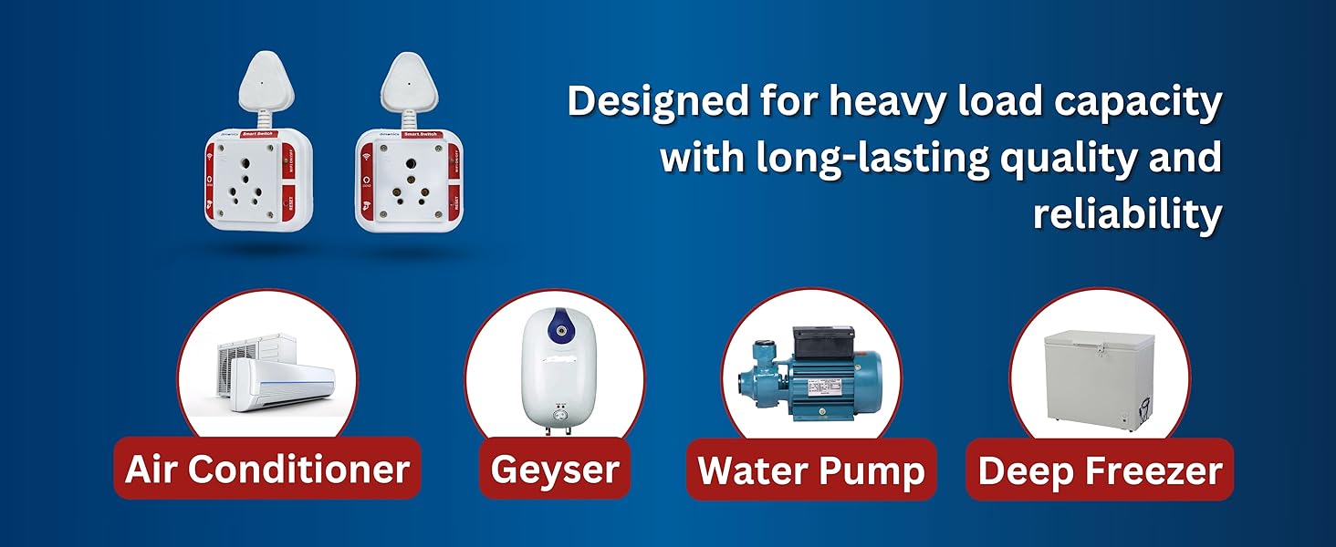 smart wifi plug with alexa google home for geyser and other heavy loads easy to user plug and play