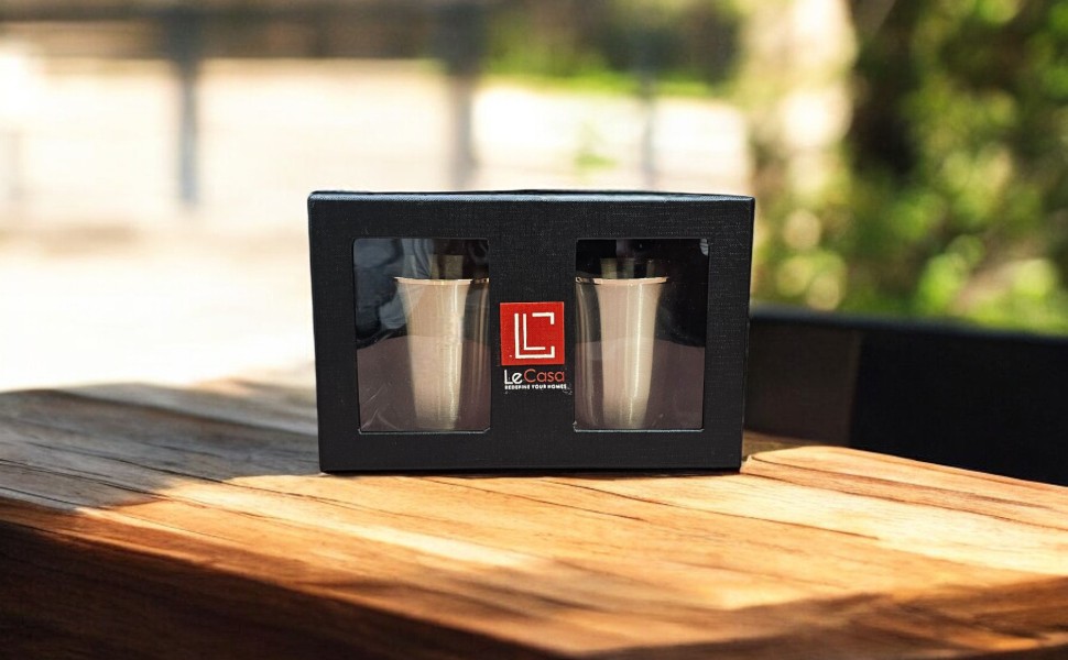 LeCasa - Kansa Curvy Glass Set Of 2 300ML Each
