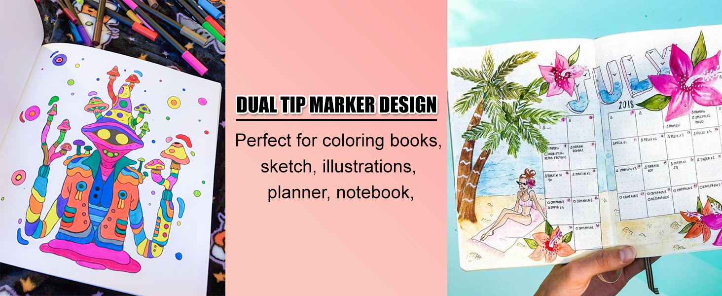 Markers art supplies set for adult coloring Books