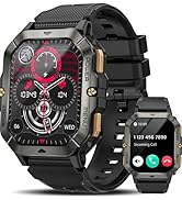 Military Smart Watch for Men (Answer/Make Calls), Bluetooth Tactical Smartwatch for Android and i...