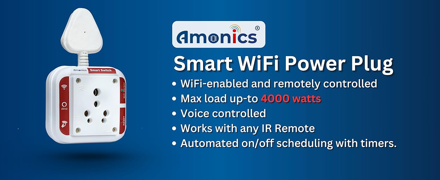 smart wifi plug with alexa google home for geyser and other heavy loads