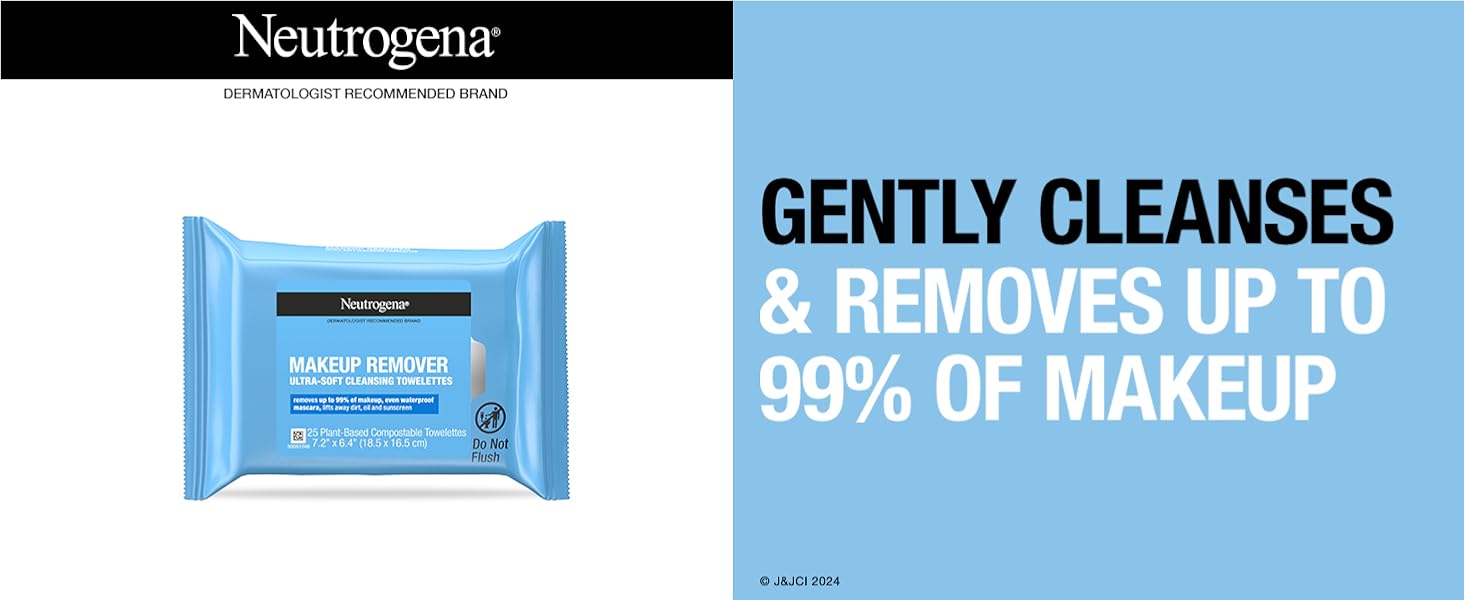 Ultra soft daily facial cleansing wipes gently cleanse delicate skin & remove up to 99% of makeup