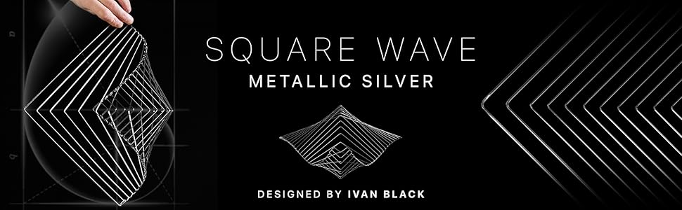 Square Wave by Ivan Black Kinetic Wind Spinner Calming Mesmerizing Satisfying Art Piece Silver Metal