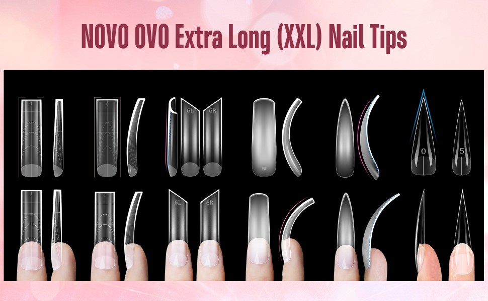 extra long nail tips
